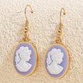 thumbnail image 3 of Vintage Cameo Dangle Drop Earrings for Women Gold-Toned Resin Baroque Embossed Victorian Silhouette Danging Statement Earring Lightweight Fish Hook Retro Boho Halloween Jewelry for Friends, 3 of 12