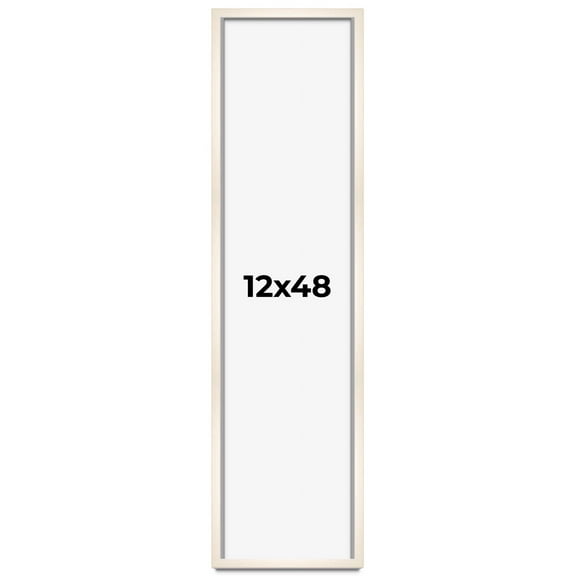 12x48 Frame White Wheat Solid Wood Picture Frame | Moulding Width 0.75 Inches | Interior Depth 0.5