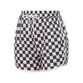 thumbnail image 6 of KOMOO Women Sports Shorts Checkerboard Pattern Elasticated Waist Drawstring Sports Shorts, 6 of 9