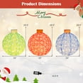 thumbnail image 3 of Gymax 3 PCS Pre-Lit Pop up Christmas Ball Set w/ Warm White LED Lights Decoration, 3 of 6