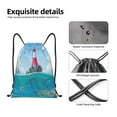 thumbnail image 6 of Kdxio Lighthouse Sea Port Print Drawstring Backpack Bag,Waterproof Draw String Back Sack, Gym Drawstring Bags Swim Bag For Unisex, 6 of 9