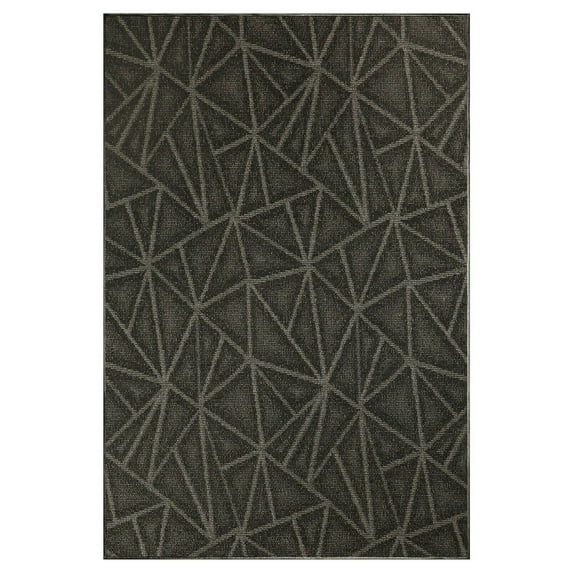 Furnish My Place Modern Indoor/Outdoor Commercial Solid Color Rug - Black, 8' x 9', Pet and Kids Friendly Rug. Made in USA, Area Rugs Great for Kids, Pets, Event, Wedding