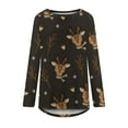 thumbnail image 4 of Pntutb Mujeres Casual Manga Larga Cuello Redondo tops Blusa Suelta Navidad Impreso Camisas Pntutb Pntutb-3798, 4 of 5