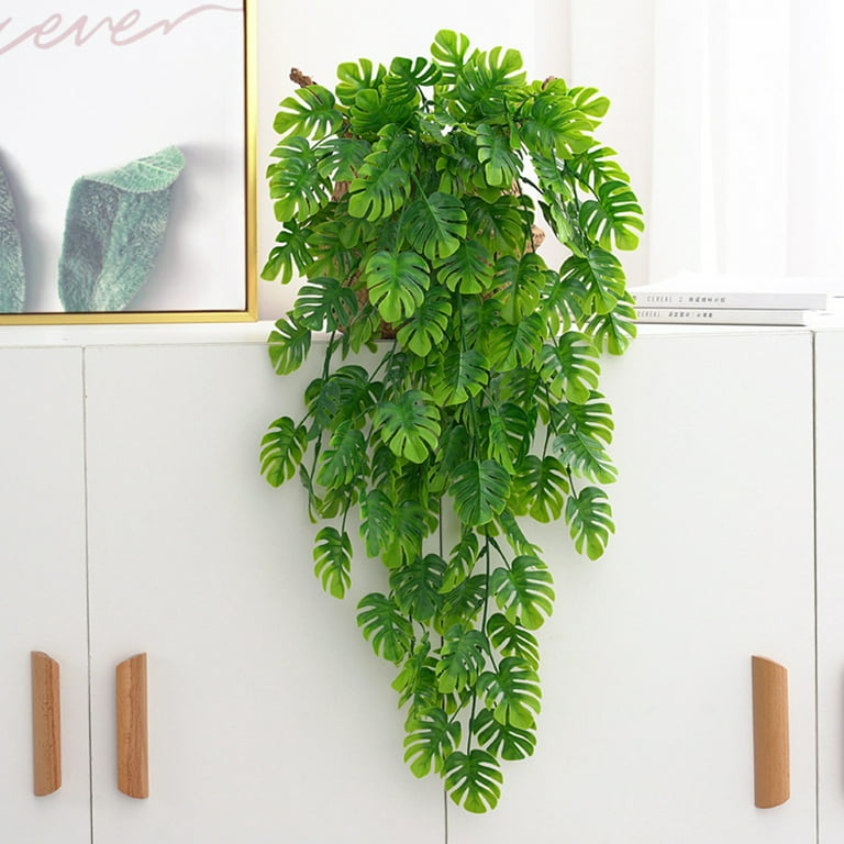 36 in. Artificial Swiss Cheese Philodendron Monstera Leaf Vine Hanging Plant Greenery Foliage Bush