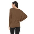 thumbnail image 3 of Women's Solid Long Sleeve Dolman Draped Loose Fit Knit Tunic Top Made in USA S-3XL, 3 of 3