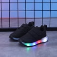 thumbnail image 2 of Kids Shoes Boys Girls Tennis Shoes Lightweight Sports Kids Sneakers Slip on with Strap Light up Shoes for Running Walking Black Size 6.5 Toddler, 2 of 5