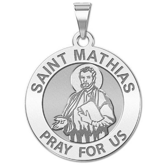 Picturesongold.Com Saint Mathias Religious Medal Necklace Pendants Adult - 3/4 inch Sterling Silver