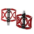 thumbnail image 2 of 1 Paire 3 Roulements Vélo Pédale Métal Pédale Anti-Dérapante Ultraléger VTT Pédales de Roulement - Rouge, 2 of 9