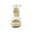 thumbnail image 6 of BLISSFUL STEP Women's Espadrille Wedge Heel Wedge Sandals White 5.5, 6 of 8