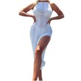thumbnail image 1 of Birdeem Robe Mini Moulante pour Femmes, Unie, Décontractée, Confortable, Sans Manches, à Encolure en Tricot, 1 of 6