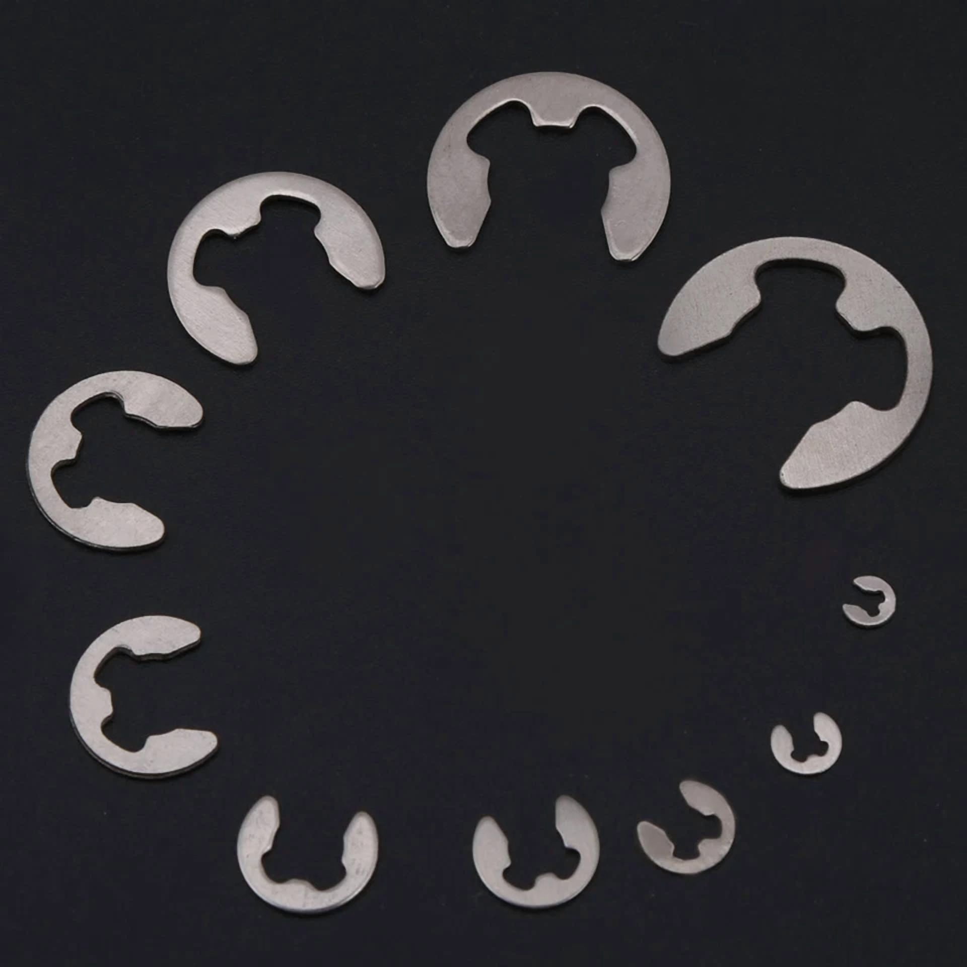 CIRCLE- 200Pcs Stainless Steel E-Clip Circlip Kit Retaining Ring Assortment Set 10 Sizes