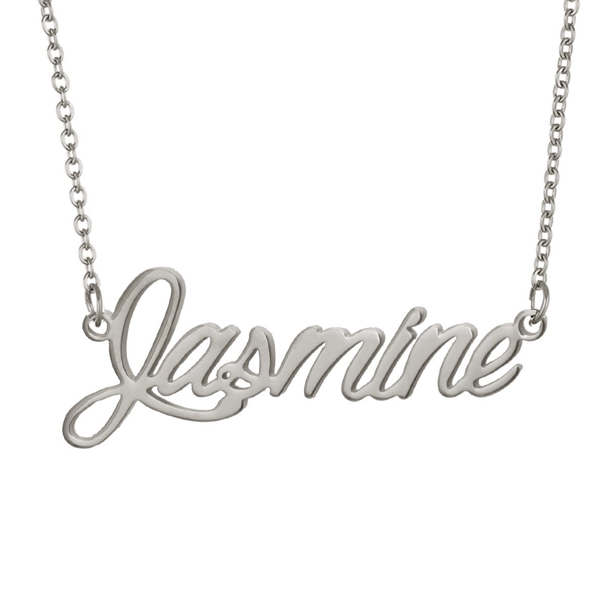 Jasmine Name Necklace Initial Pendant Necklace Stainless Steel Jewelry Valentine Gift