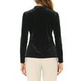 thumbnail image 3 of INSPIRE CHIC Blouse Haut en Velours à Col en V à Manches Longues pour Femme TP Noir, 3 of 7