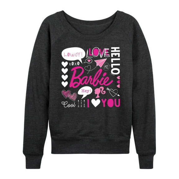 Barbie -  Valentine's Collage - Women's Lightweight French Terry Long Sleeve Shirt
