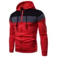 thumbnail image 2 of guisaled Mens Hoodies Zip Up Lightweight Drawstring Colors Block Patchwork Slim Fit Hooded Sweatshirts Long Sleeve Casual Hoodies, 2 of 7