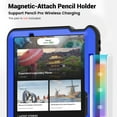 thumbnail image 5 of Shockproof Case for Apple iPad Air 11 Inch M3 M2 2025/2024, Rugged Hybrid Protective Cover with Pencil Holder & Shoulder Strap Kids Friendly Rotating Kickstand Case for iPad Air 11 Inch, Darkblue, 5 of 9