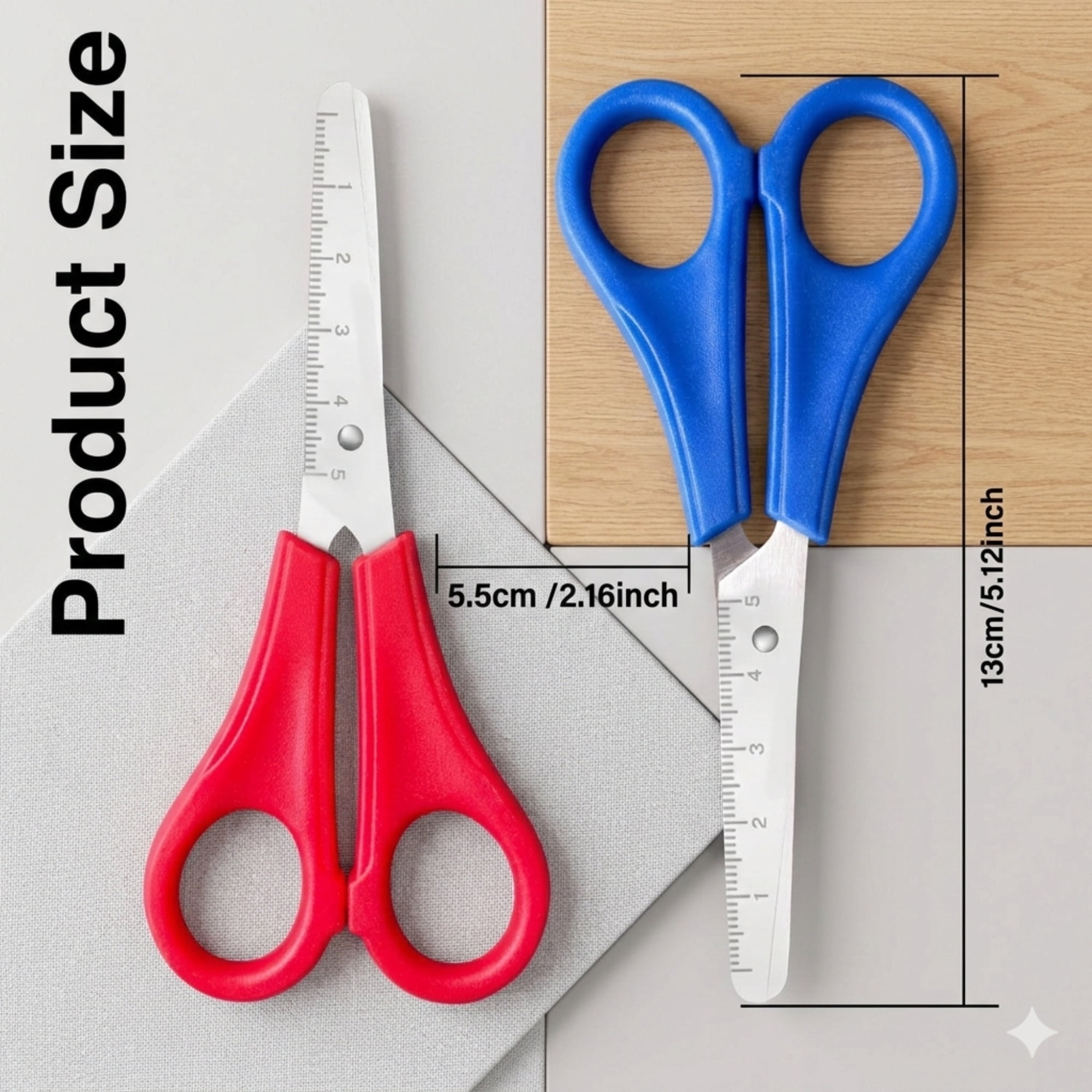School Supply Boxes | 5" Blunt Tip Scissors | 576 Pack | Assorted Colors of Red, Blue, Green, & Black