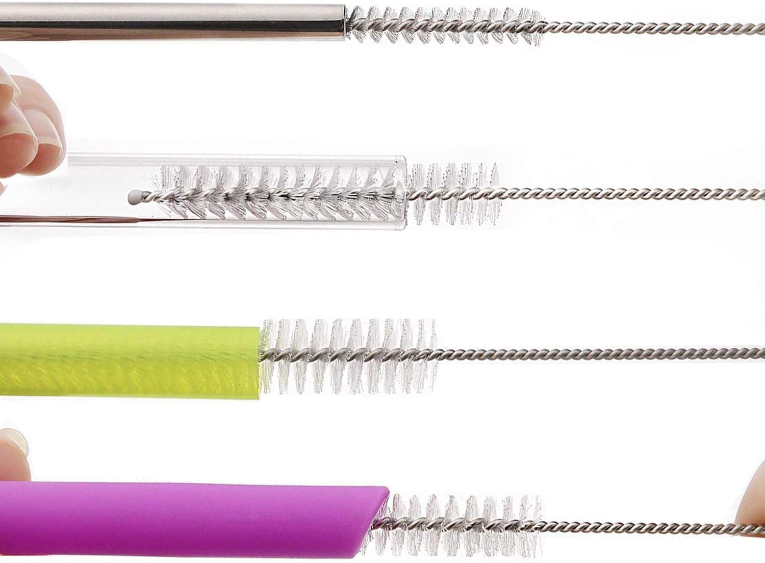 Long Straw Brush, Nylon Pipe Cleaning Brush, 8 Inches, 10 Different Diameters, 10 Piece Set