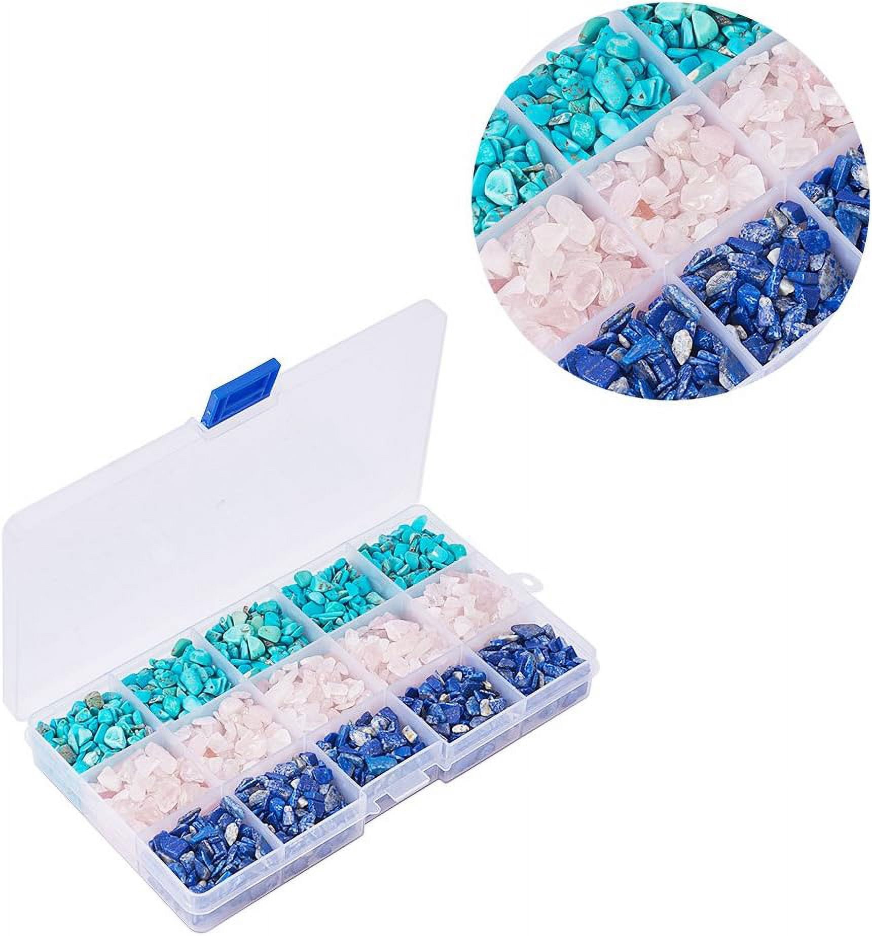 1 Box Tumbled Chip Gemstone Beads Crushed Pieces Undrilled Stone for Jewelry Making Natural Amethyst Natural Lazuli and Natural Turquoise Colorful DIY