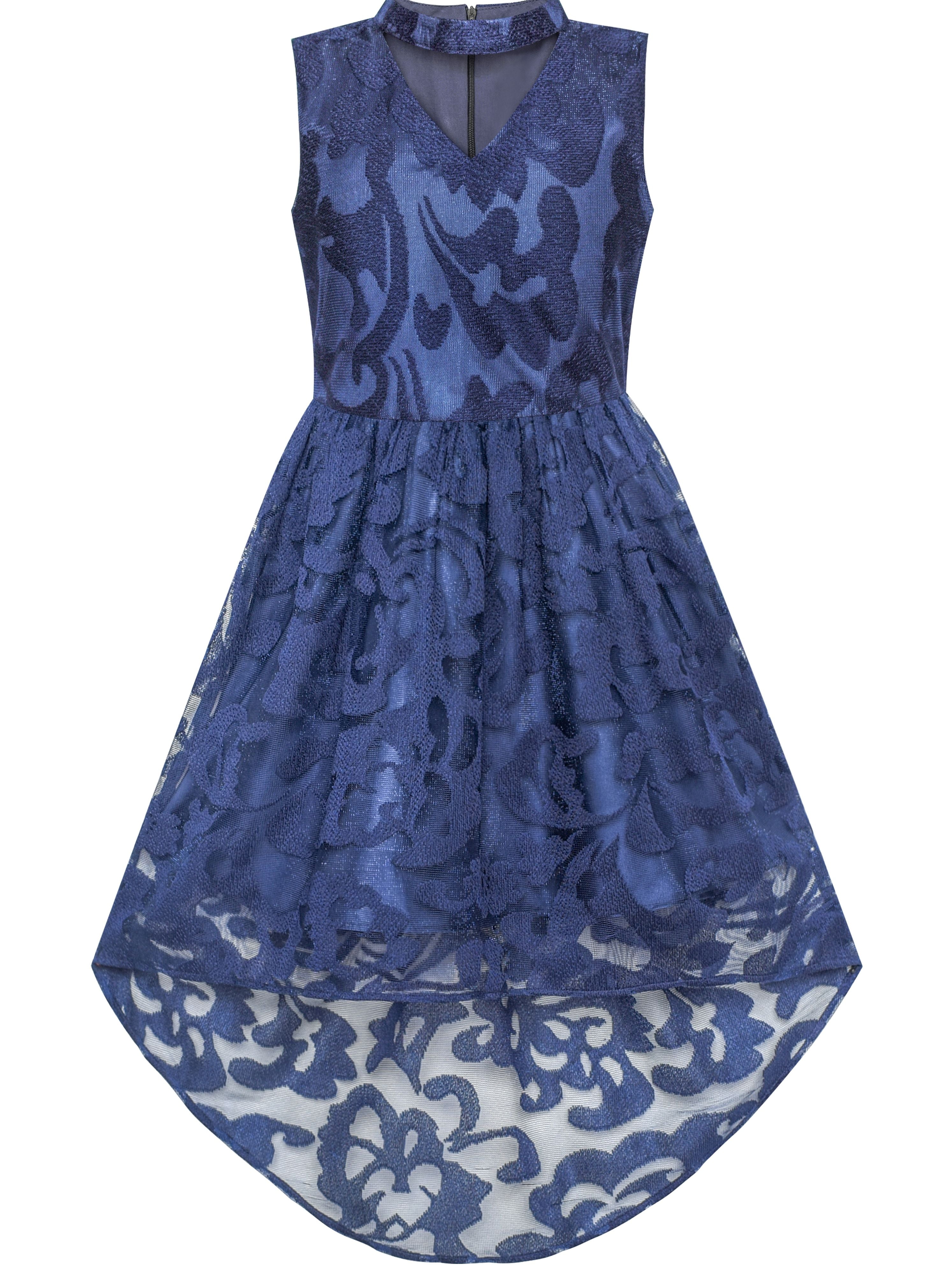 girls blue lace dress