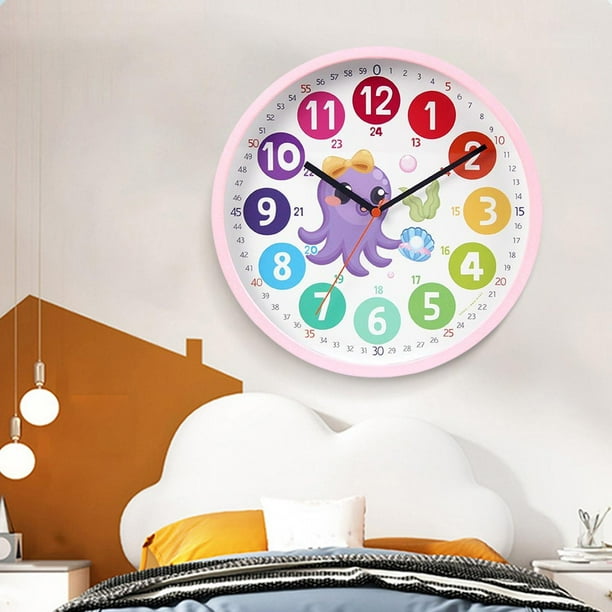 Reloj de ensenanza moderno silencioso de leer reloj de educacion temprana reloj de pared para para padres y maestros utiles Pulpo Colco Reloj de pared Walmart en linea