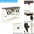 thumbnail image 5 of ANPOO Rustic Sofa Table, Large Console Table Entryway Table with 2 Barn Door Cabinets & 1 Drawer for Living Room, 5 of 8