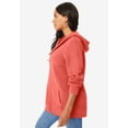 thumbnail image 3 of Roaman's Women's Plus Size Thermal Waffle Hoodie Zip Up Cardigan Jacket, 3 of 5
