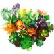 thumbnail image 1 of Bewildely Suculentas falsas, accesorios para fotos, plantas decorativas simuladas, bonsái, decoraciones para el hogar, patios, césped, maceta, SET0836 Flores artificiales SET0863 paquete de 14 Bewildely HA060204-04B, 1 of 6
