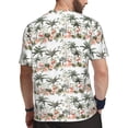 thumbnail image 2 of Wukai Flamingo Palm Trees Print Men's Short-Sleeved Mesh T-Shirt,Quick-Dry Short Sleeve Workout T-Shirt-5X-Large, 2 of 8