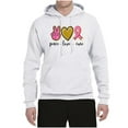 thumbnail image 3 of Peace Love Breast Cancer Awareness Breast Cancer Awareness Unisex Graphic Hoodie Sweatshirt, White, XX-Large, 3 of 5