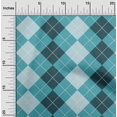 thumbnail image 1 of oneOone Viscose Jersey Teal Blue Fabric Argyle Check Fabric For Sewing Printed Craft Fabric By The Yard 60 Inches Wide, 1 of 5