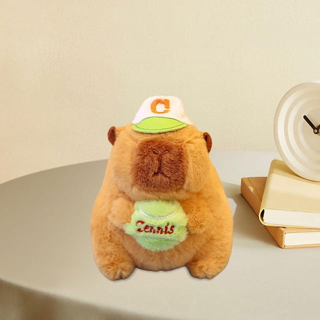 Carpincho de peluche, colgante de bolso de carpincho, colgante de carpincho coleccionable de dibujos animados para familia, adultos, niños, niñas, Sostener la pelota