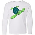 thumbnail image 3 of Inktastic Sea Turtle with Swirls Long Sleeve Youth T-Shirt, 3 of 5
