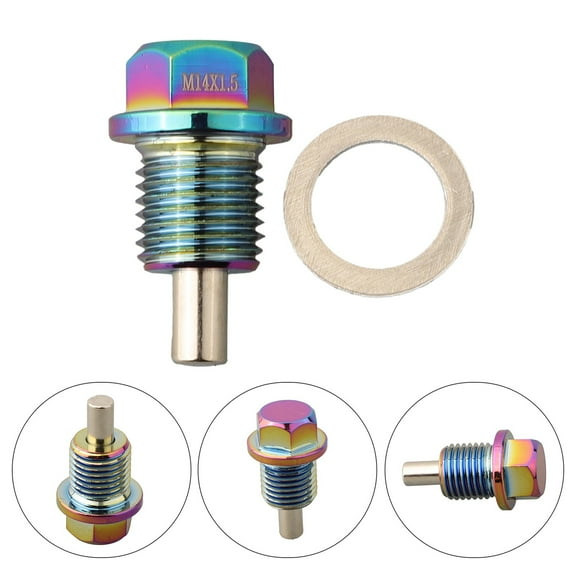Aluminum Alloy Magnetic Oil Drain Plug M14x1.5 for Suzuki for Honda, Secure Seal, Easy Oil Changes, Durable