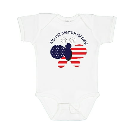 

Inktastic My 1st Memorial Day Butterfly Gift Baby Girl Bodysuit