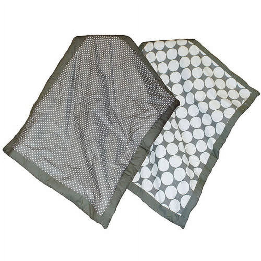 Bacati Mix N Match Grey and White Chevron and Dots 4 Piece Crib Bedding Set For US Standard Crib, 100 Percent Cotton Percale Fabrics with Polyester Filling Crib