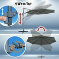 thumbnail image 5 of 11.5' Deluxe Patio Umbrella Outdoor Off-Set Hanging Roma Umbrella Tilt & 365 Rotation Patio Heavyduty Sunshade Cantilever Crank(steel cross base is included), 5 of 5