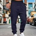 thumbnail image 6 of Havenre Mens Waffle Knit Cargo Sweatpants Lightweight Regular Fit Casual Drawstring Elastic Wait Textured Jogger Sweat Pants Loose Oversized Baggy Athetlic Pants with Multi-Pockets Navy L, 6 of 8