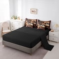 thumbnail image 5 of Castle Fairy Jungle Bear Deer Bedding Comforter Set,Geometric Grid Queen Bedding Sets, 5 of 8