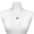 thumbnail image 2 of Delight Jewelry Silver-tone Small Orange Enamel Disc - Large Goldtone Crystal Initial - B - Charm Necklace, 17.5"+2", 2 of 4