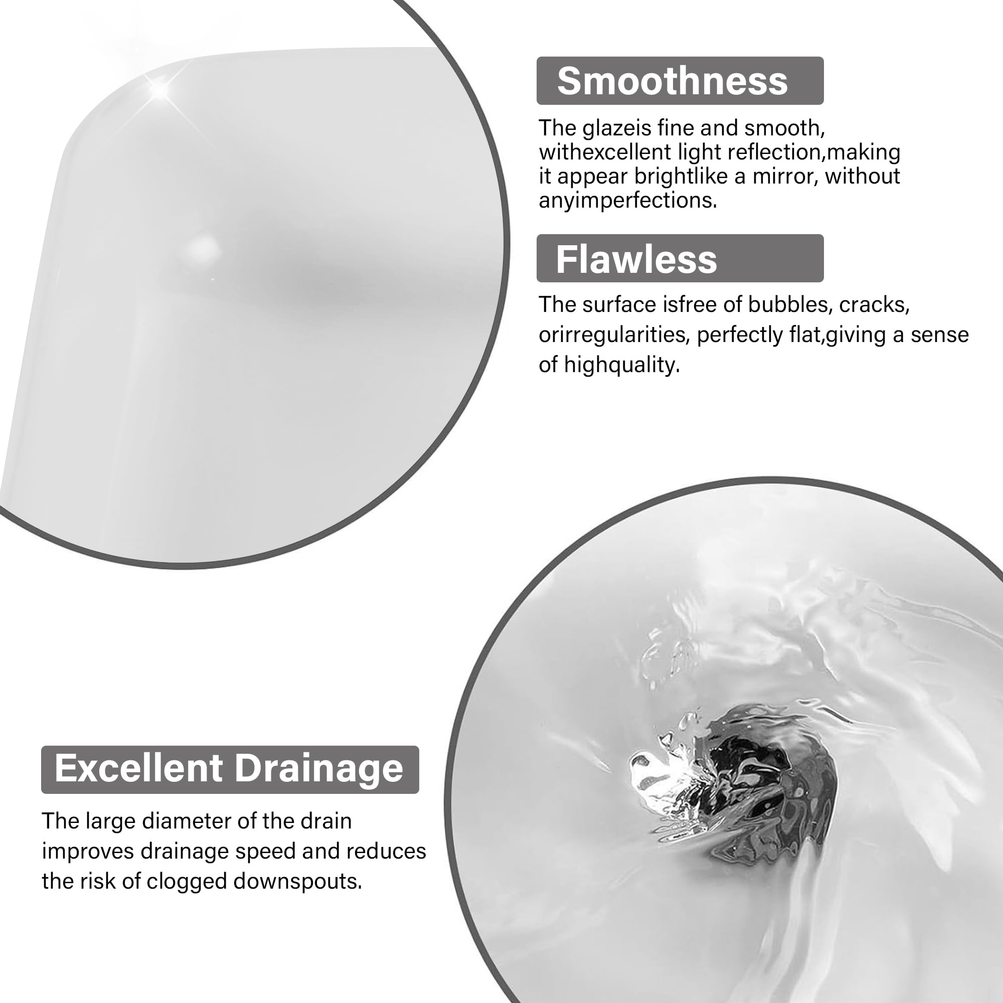 Bothwa Home Modern Bathroom Vessel Sink – Stylish Above-Counter White Porcelain Sink, Durable Ceramic, Easy Top-Mount Installation