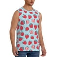 thumbnail image 2 of Fotbe Men's Strawberries Print Men's Sleeveless Muscle Tank Tops Casual T-Shirts for Gym Workout Beach-3X-Large, 2 of 8