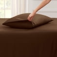 thumbnail image 5 of California Queen Sheet Set 4 Piece Egyptian Cotton Chocolate Bed Sheet Set ( Flat Sheet + Fitted 18'' + 2 Pillow Cases ) 1000 Series Bedding Sheet Set California Queen Size Bed, 5 of 7