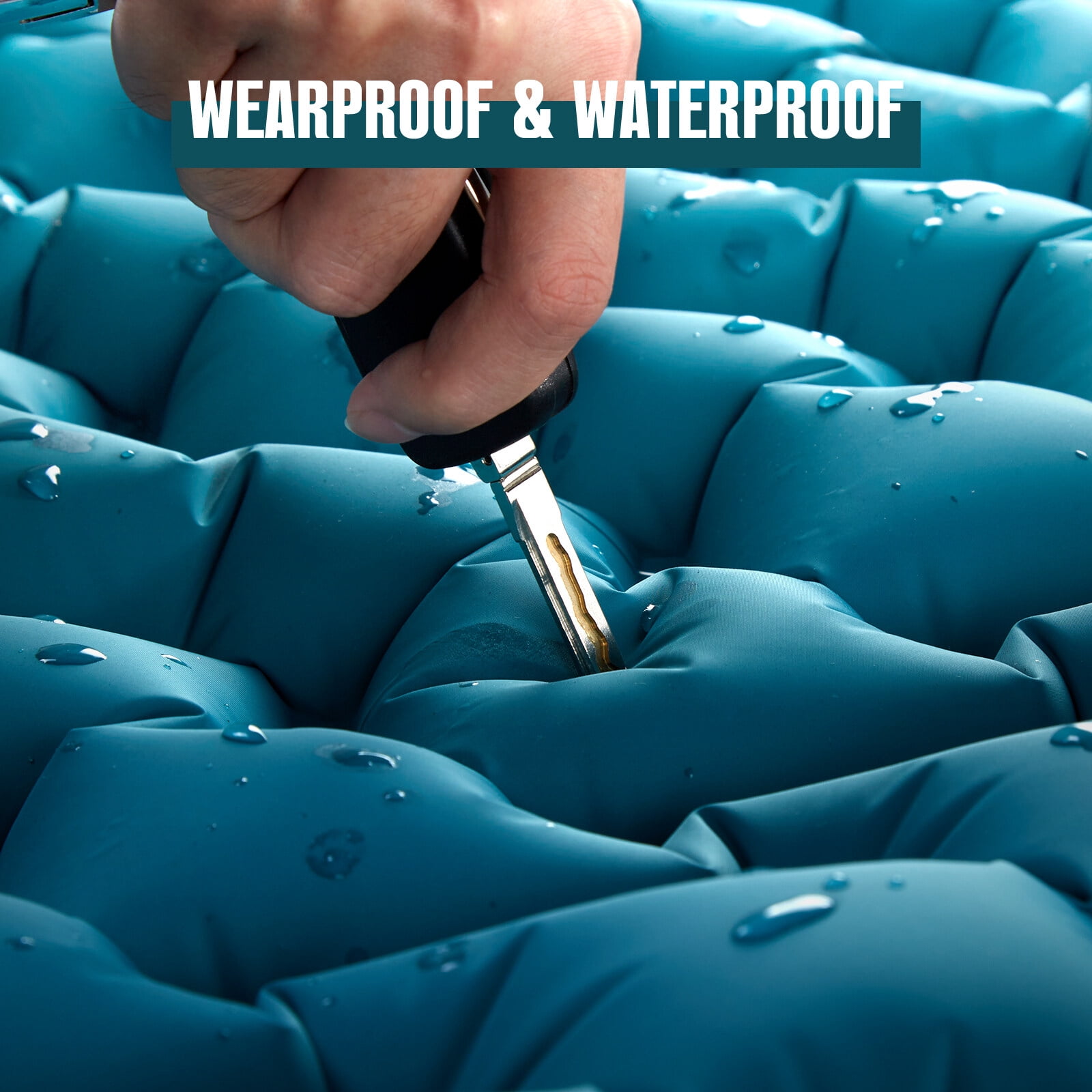 Uarter Sleeping Pad: 79 × 28 Inch Inflatable Sleeping Mat Waterproof Camping Pad Camping Mattress for Backpacking, Hiking, Traveling, Blue