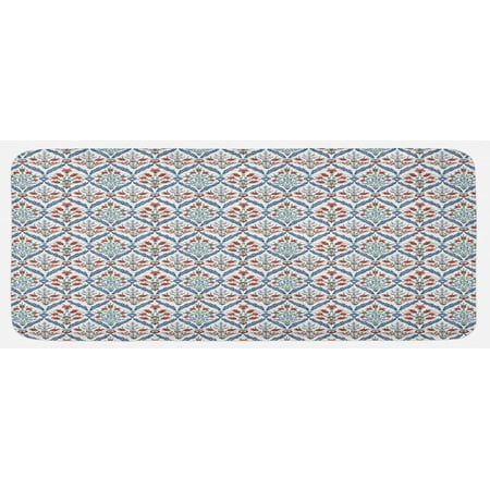 

Ottoman Kitchen Mat Turkish Traditional Ceramic Tulip Patterns with Cultural Ottoman Royal Lines Design Plush Decorative Kitchen Mat with Non Slip Backing 47 X 19 Multicolor by Ambesonne