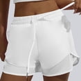 thumbnail image 5 of Stamzod Yoga Workout Shorts Women Solid Drawstring Athletic Shorts Breathable Sports Running Shorts White B XL, 5 of 9