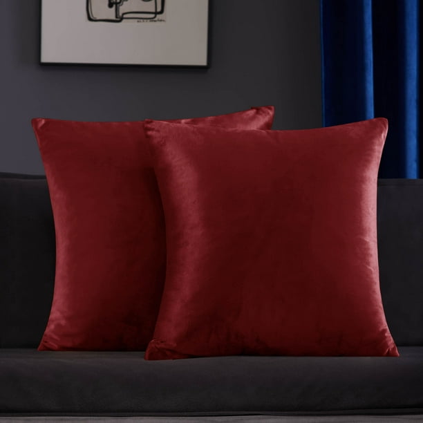 Deconovo Velvet Decorative Throw Pillow Covers 16 x 16 inch Square ...