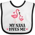 thumbnail image 3 of Inktastic Nana Loves Me Girl Flamingo Girls Baby Bib, 3 of 4