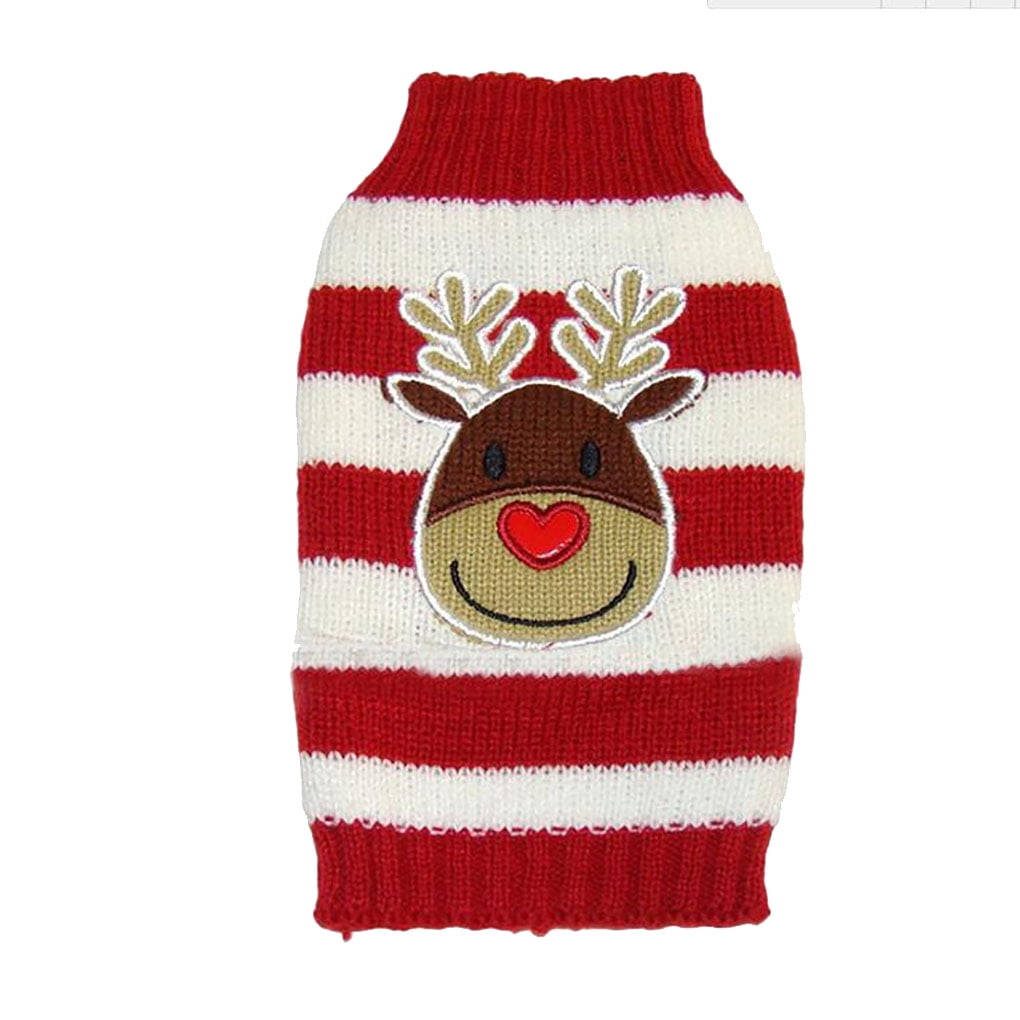 Pet Dog Christmas Stripe Sweater Pet Knit Winter Vest Puppy Cat Xmas