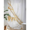 thumbnail image 4 of Sheer Curtains 108 Inches Long, White Yellow Marble Semi Sheer Curtains Light Filtering Window Treatment, Ink Painting Modern Art Privacy Voile Drapes for Living Room Bedroom 52x108 Inch, 4 of 7
